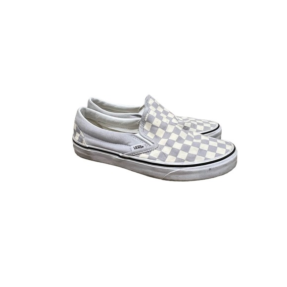 Vans Shoes - Vans Lavender and White Check Slip-ons, 8, 617